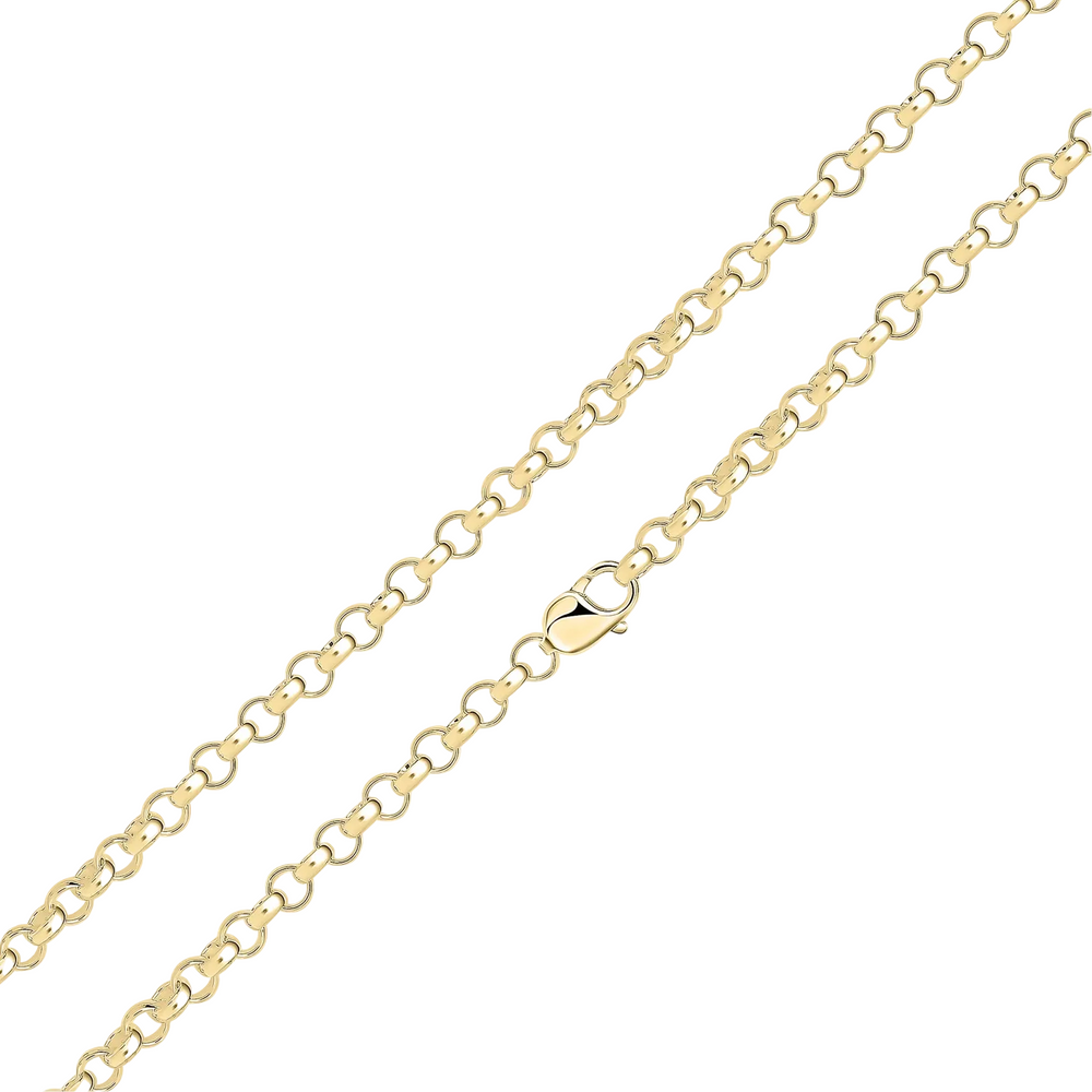 18ct Yellow Gold Vermeil 6mm Handmade Round Belcher Chain