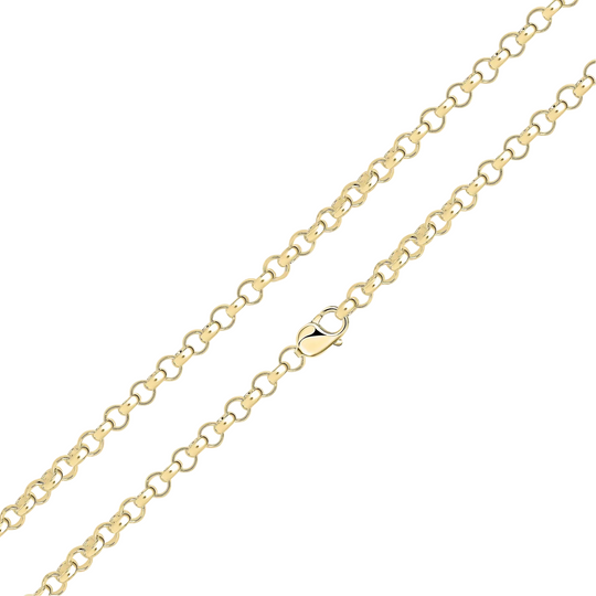 18ct Yellow Gold Vermeil 6mm Handmade Round Belcher Chain