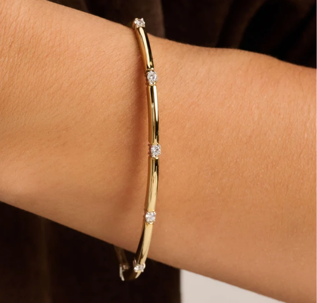 Ti Sento Classic Rectangular Zirconia Bangle