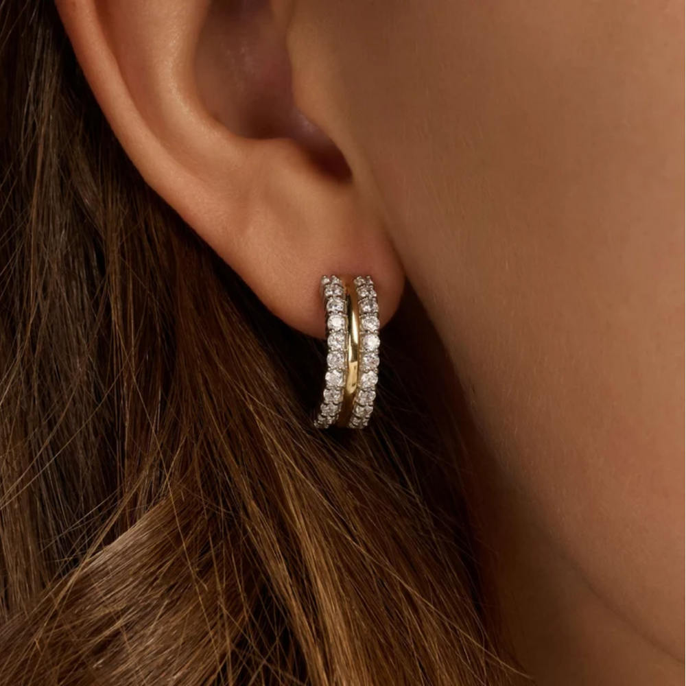 Ti Sento Triple Band Zirconia Hoops