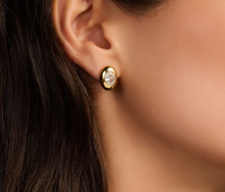 Ti Sento  Oval Sparkle Earrings