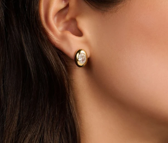 Ti Sento  Oval Sparkle Earrings