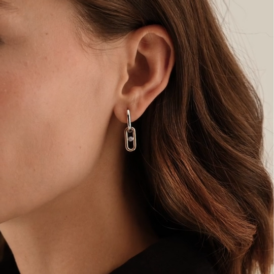 Ti Sento Open Link Hoops with Round Zirconia