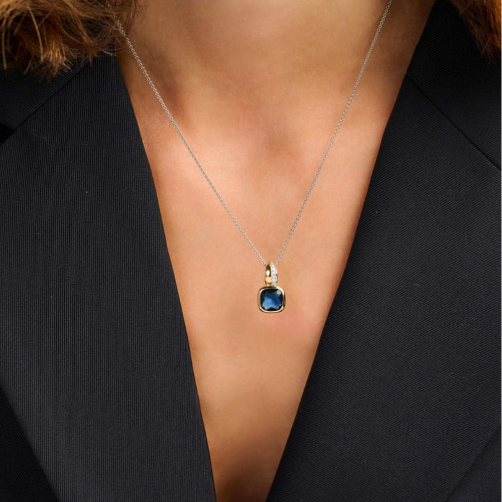Ti Sento Blue Cushion Necklace