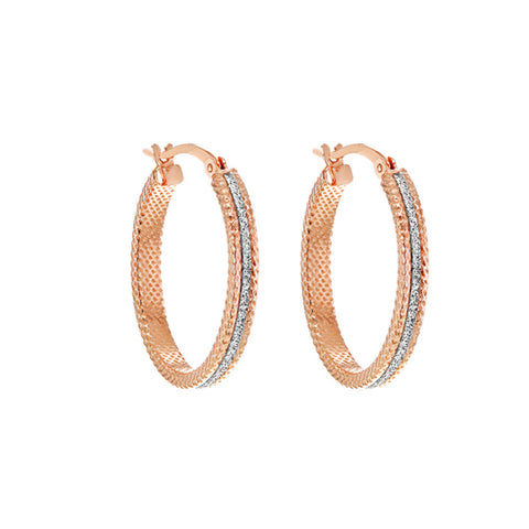 Rose Gold Plated Sterling Silver Hoops