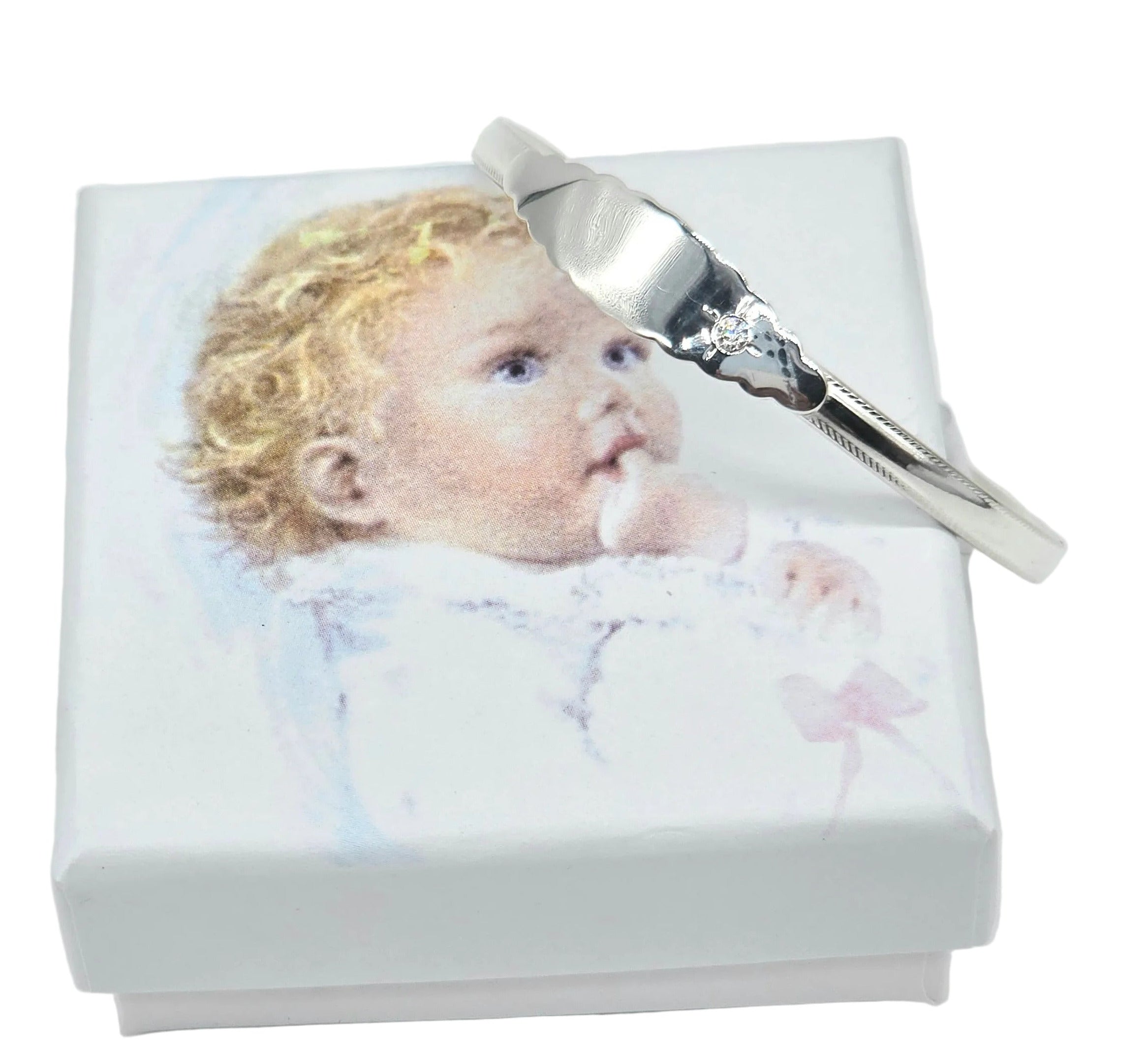 Christening Bracelet with Small Stone