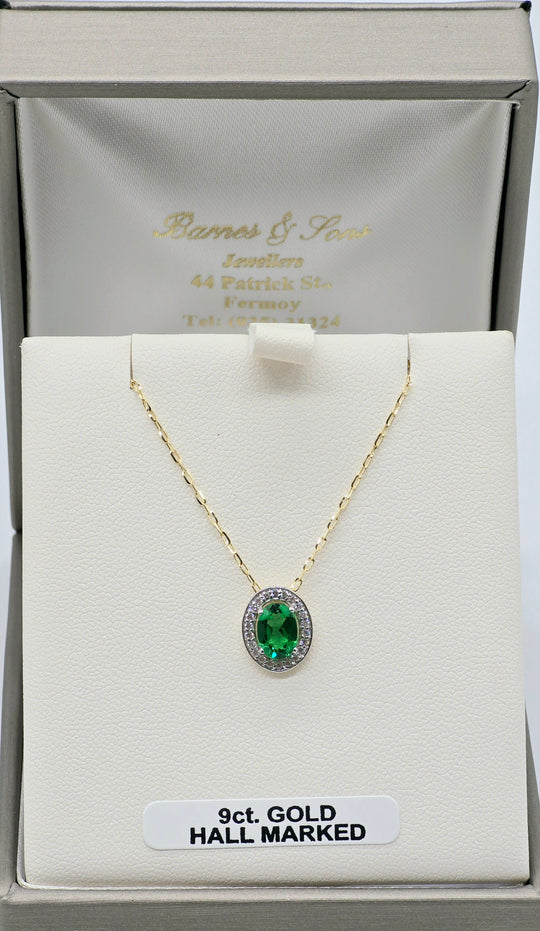 Oval Cut Emerald Ladies Necklace