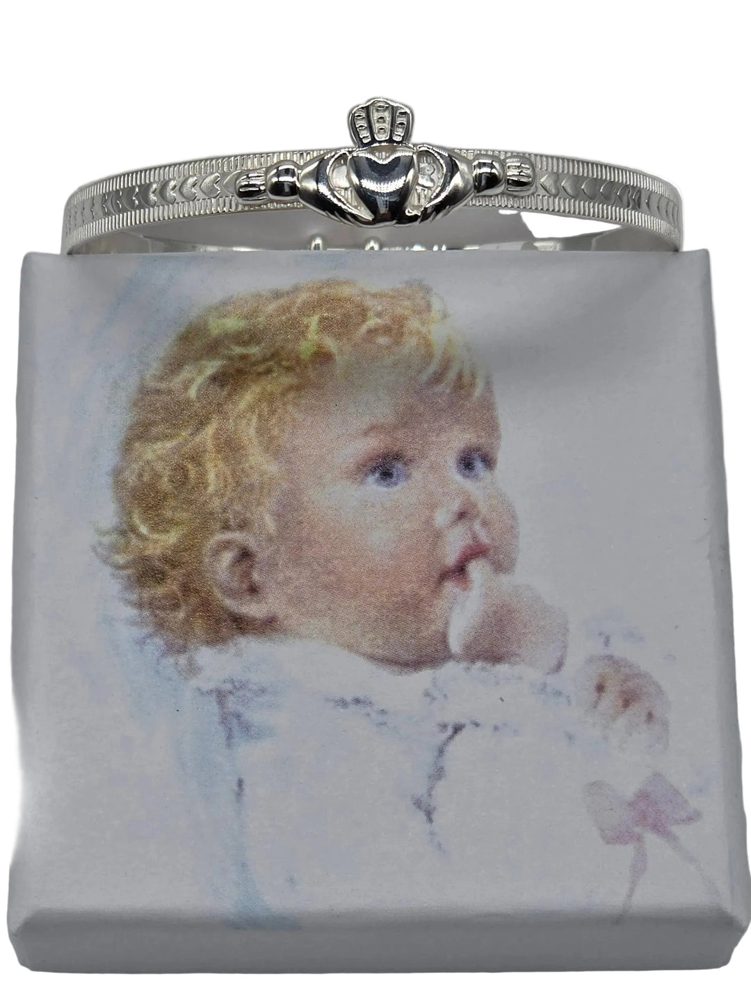 Silver Claddagh Christening Bangles
