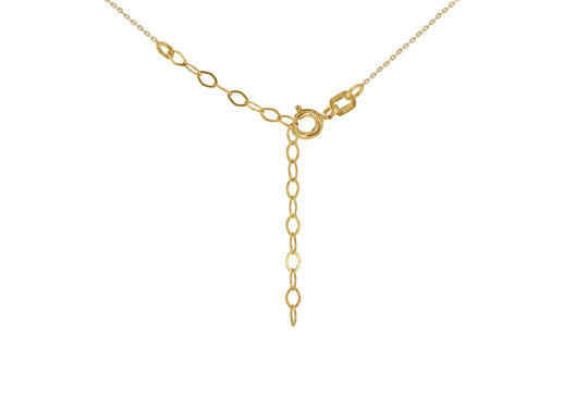 9ct Yellow Gold CZ 6.7mm Slider Adjustable Necklace