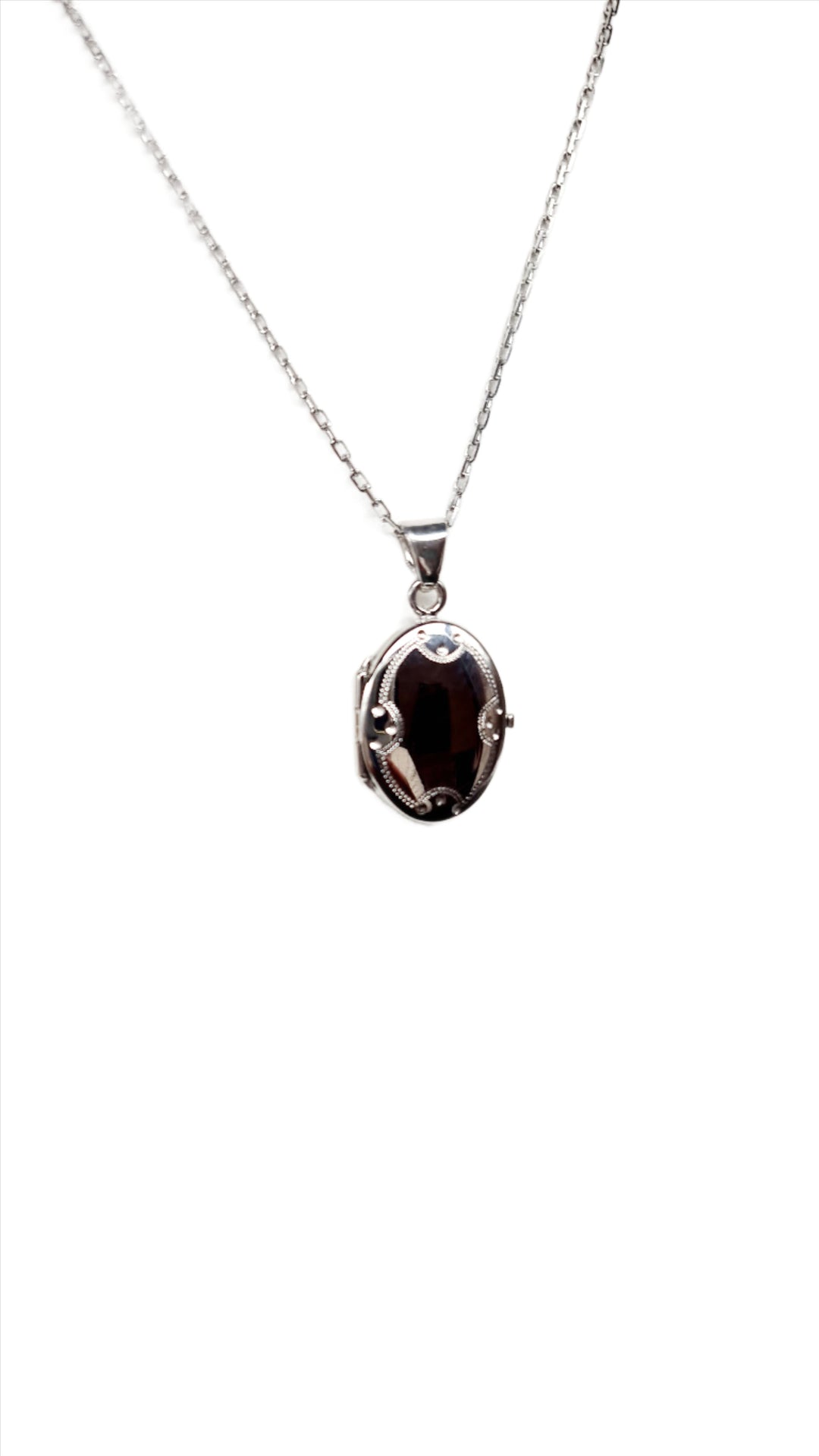 Sterling Silver Necklace With Oval Locket