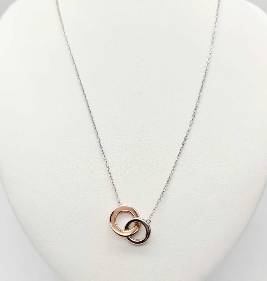 Two Tone Circle Pendant With Necklace