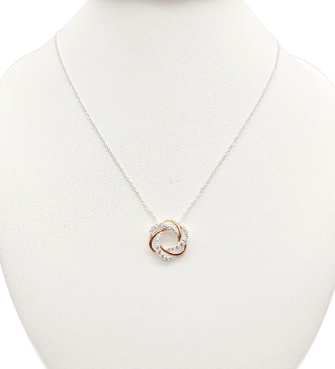 Rose Gold and Sterling Silver CZ Pendant