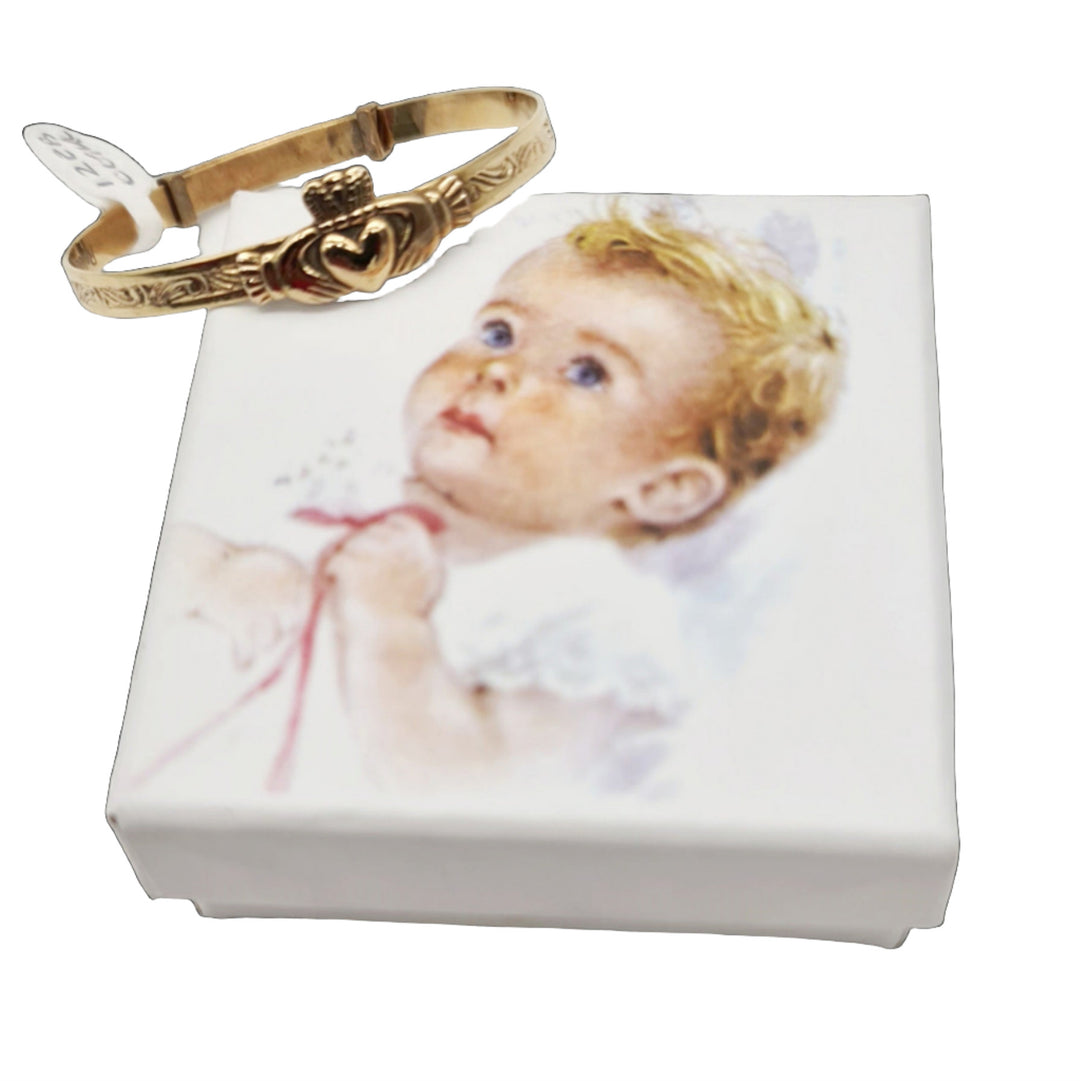 Claddagh Gold Plated Christening Bangles