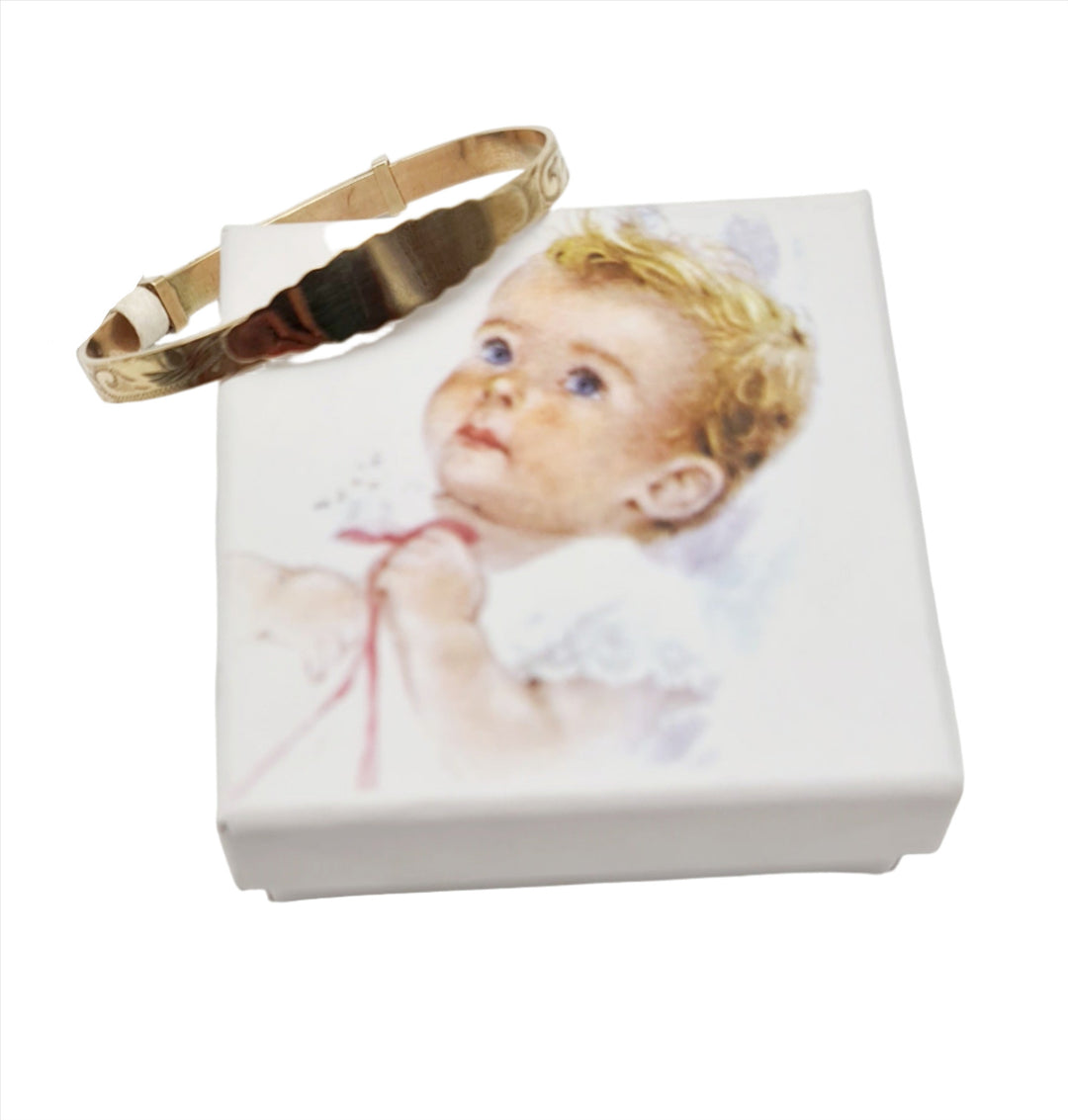 Gold Plated Christening Bangles