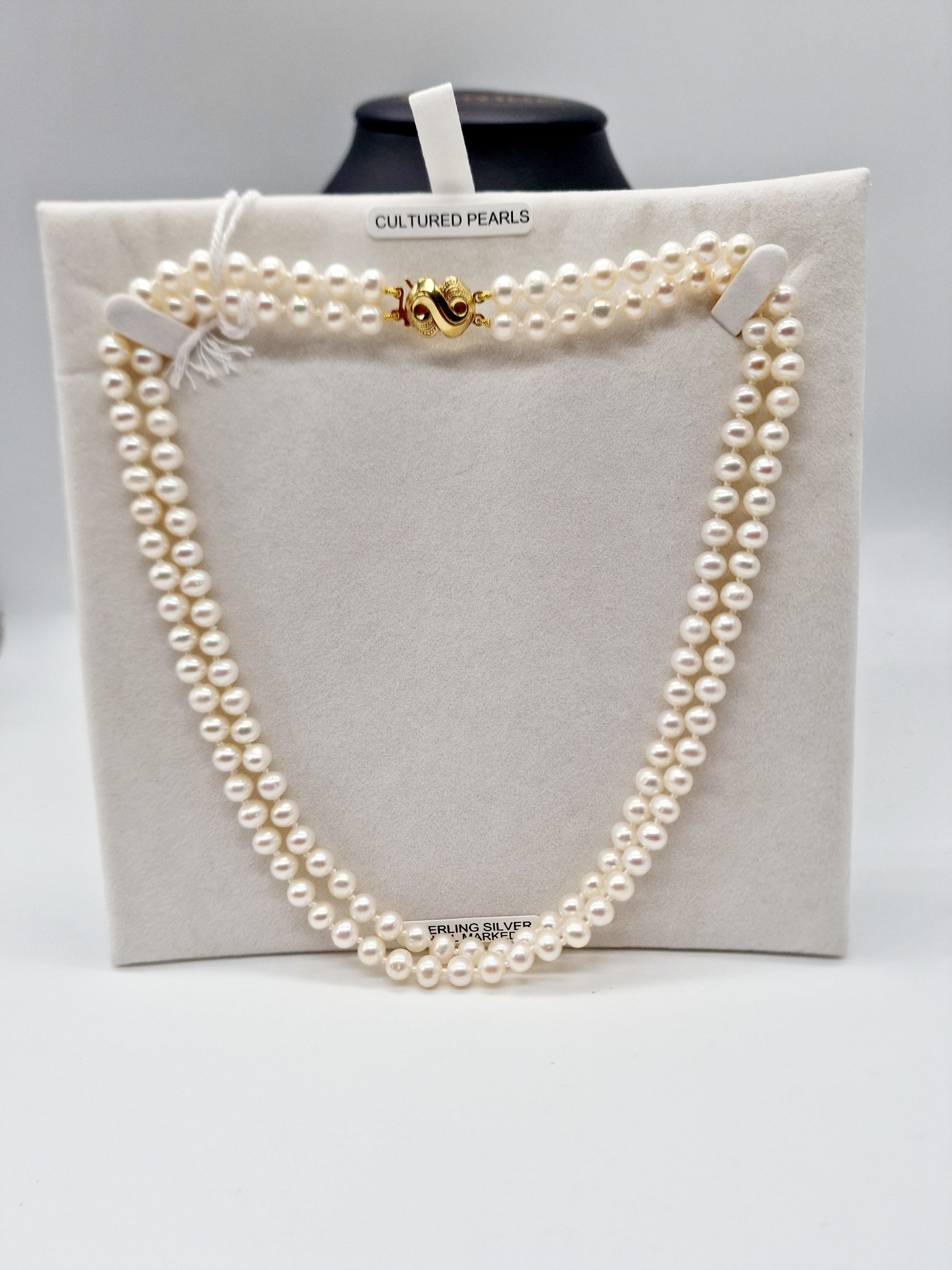 Double Strand Pearl Necklace