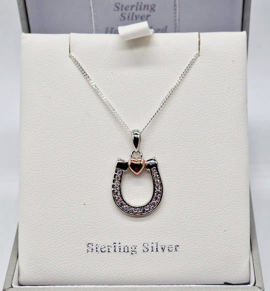 Two Tone Horseshoe Pendant