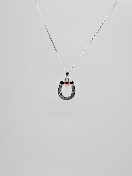 Two Tone Horseshoe Pendant