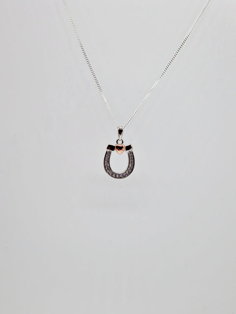 Two Tone Horseshoe Pendant