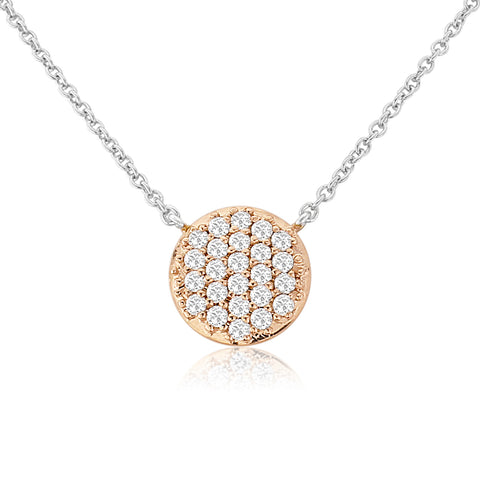 Waterford Jewellery Sterling Silver Rose Cubic Zirconia Circle Necklace