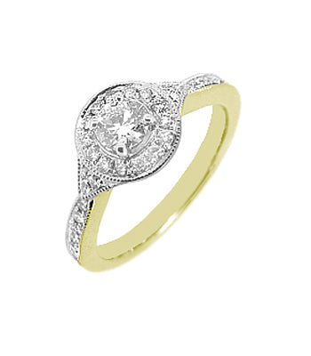 18k White Gold Brilliant Cut Diamond Cluster Ring
