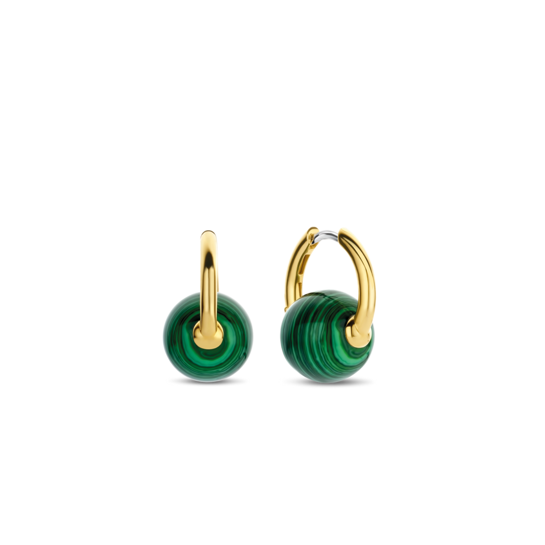 Green round earrings deals