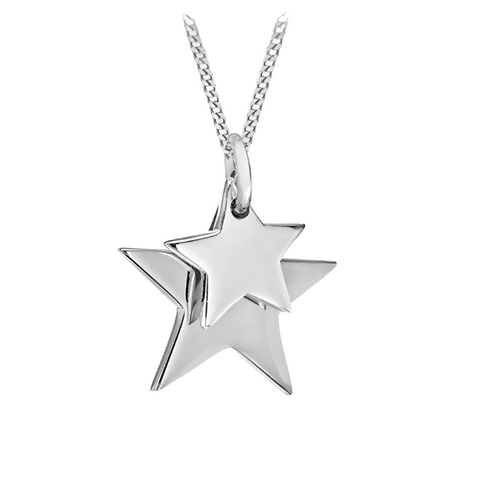 Sterling Silver Double-Star Pendant