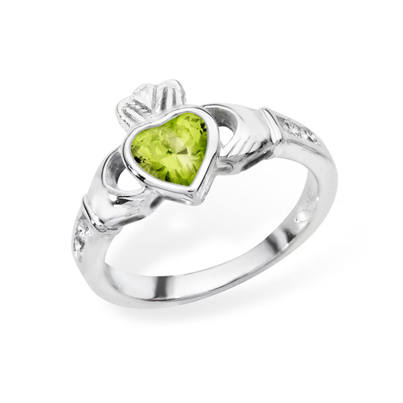 August Birthstone Claddagh Ring