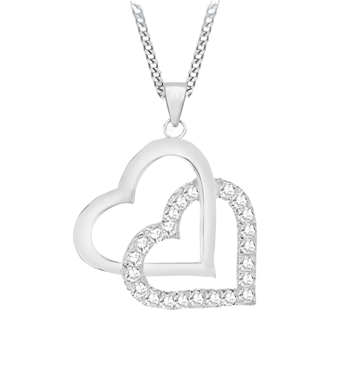 Sterling Silver Double-Heart Pendant
