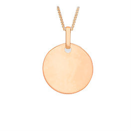 9ct Gold Plain Circle Disc with 18