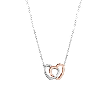 Cubic Zirconia Double Heart Necklace