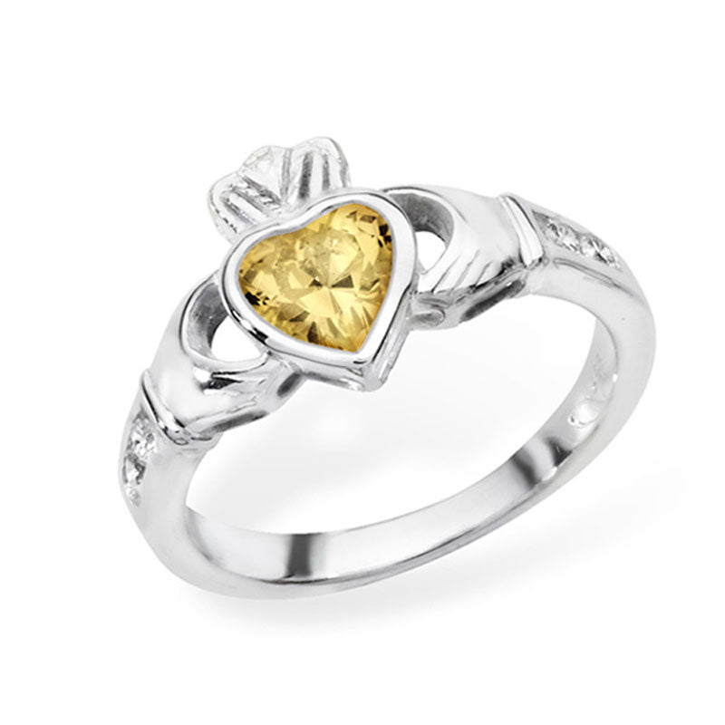 November Birthstone Claddagh Ring