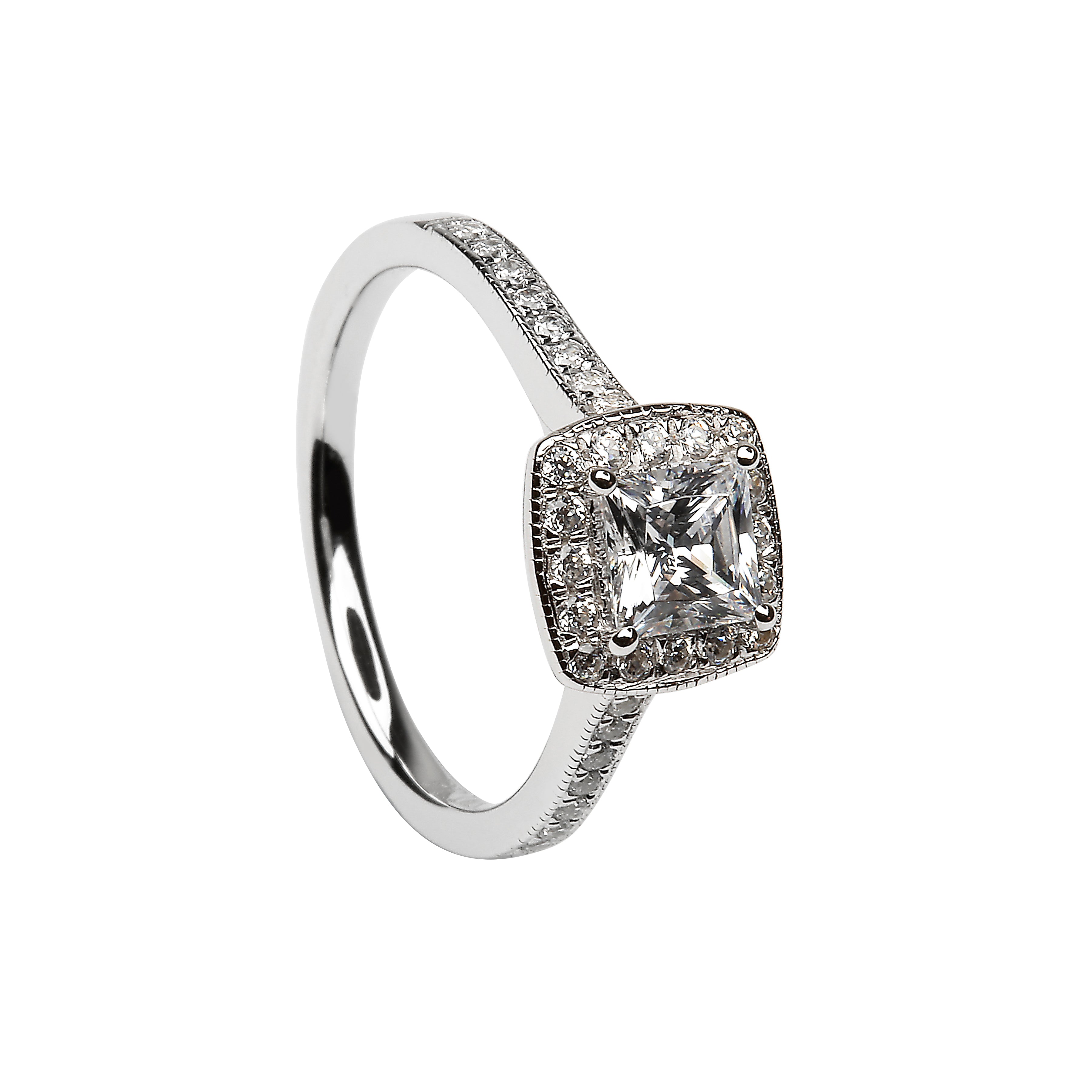 Princess Cut Halo Ring