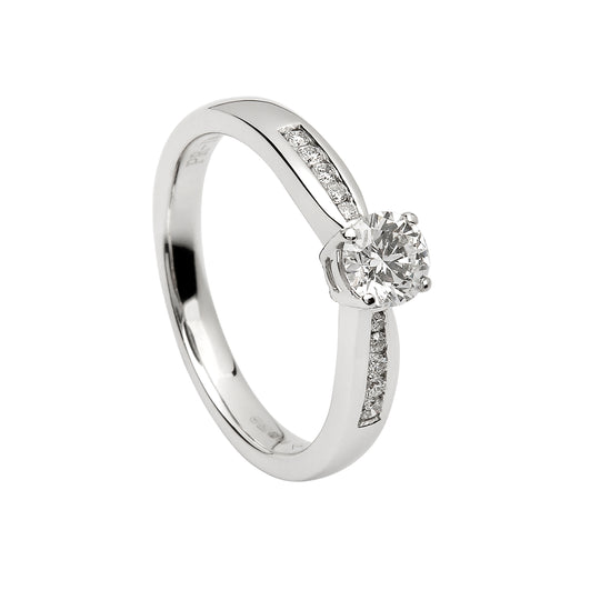 Solitaire Engagement Ring with Graduated Shoulders