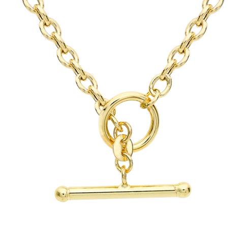 9ct Yellow Gold Oval Belcher T-Bar Chain