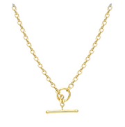 9ct Yellow Gold Oval Belcher T-Bar Chain