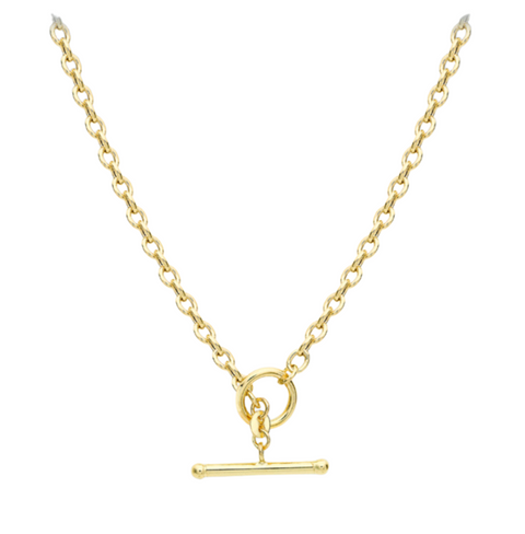 9ct Yellow Gold Oval Belcher T-Bar Chain