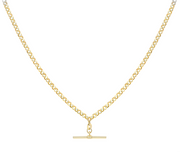 9ct Gold Belcher Chain With T-Bar & Albert Clasp Necklace