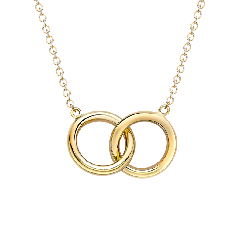 9ct Yellow Gold Linked-Rings Adjustable Necklace