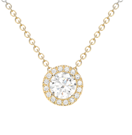 9ct Yellow Gold Cubic Zirconia Sliding Pendant Necklace