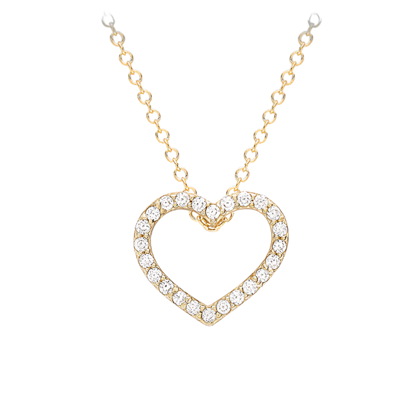 9ct Yellow Gold Heart Slider Pendant