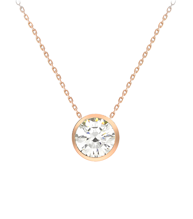 9ct Rose Gold Cubic Zirconia Slider Adjustable Necklace