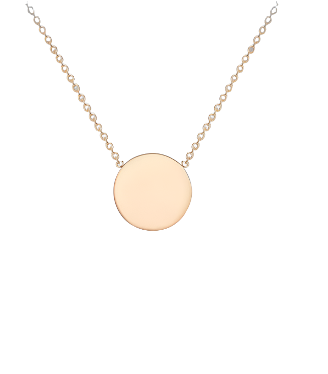 9ct Rose Gold 10mm Disc Adjustable Necklace