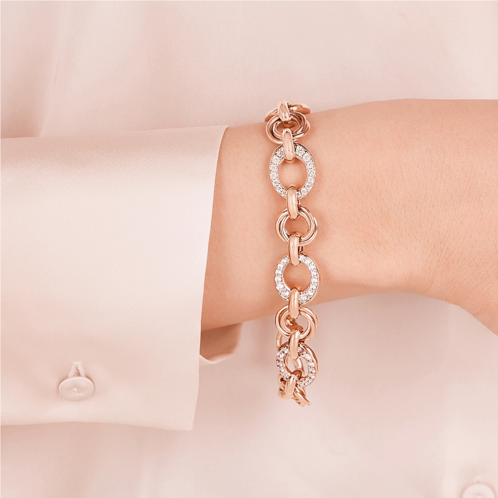 Oval Pavé Chain Bracelet