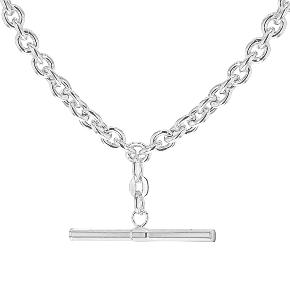 Sterling SIlver Belcher Chain Albert-Clasp Necklace