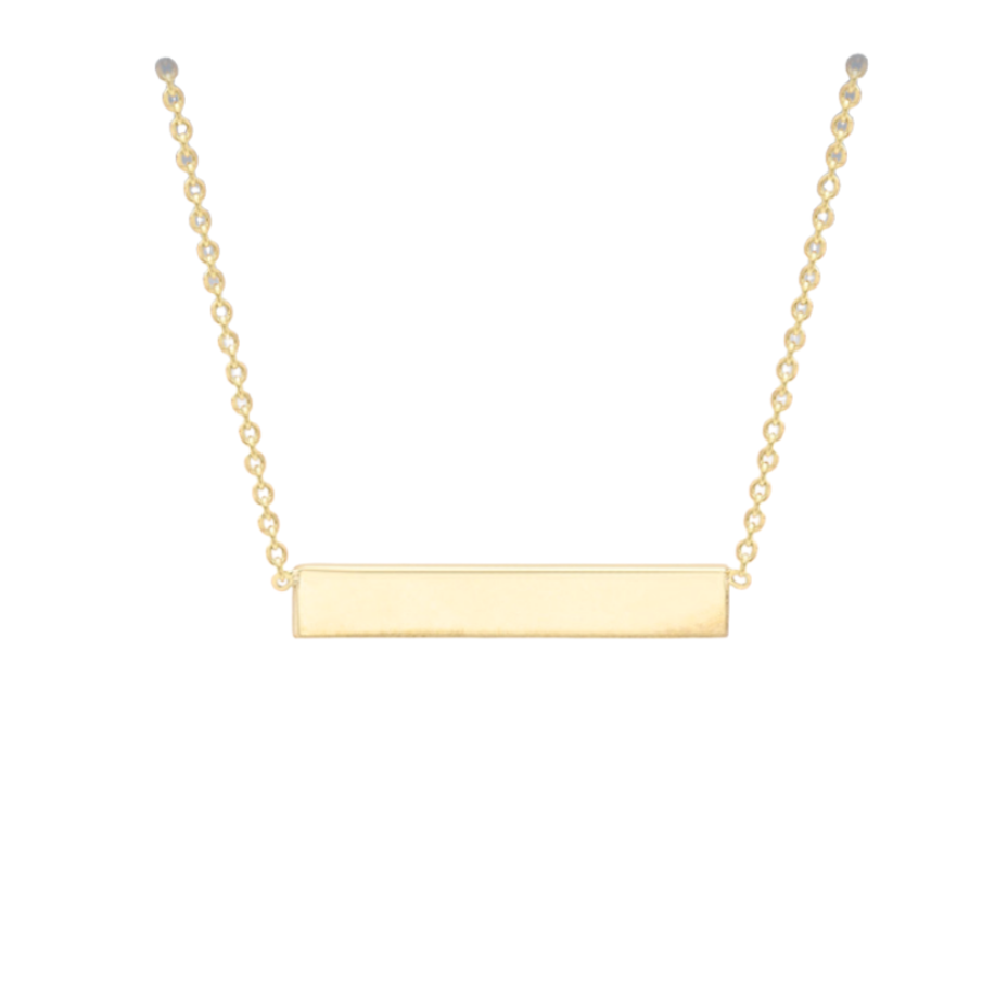 Sterling Silver Yellow Gold Plated Horizontal Bar Necklace