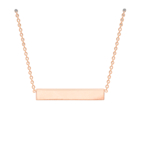 Sterling Silver Rose Gold Plated Horizontal-Bar Necklace