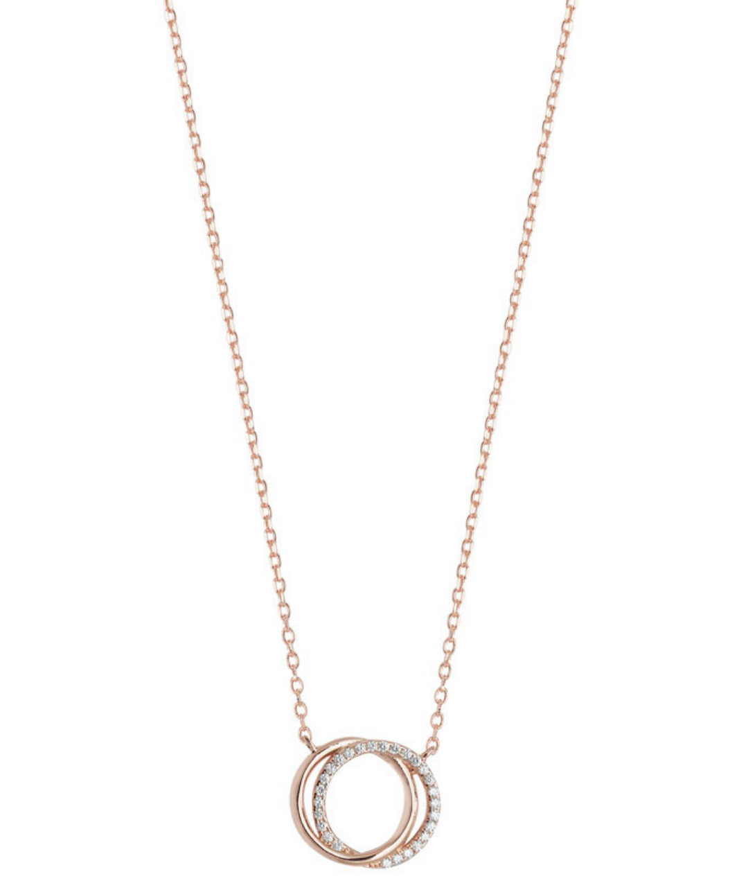 Rose Gold Plated Double Circle Necklace