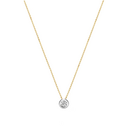 14ct Gold and White Gold with Zirconia Necklace