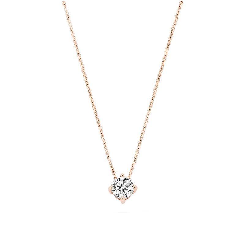 Necklace with 14k Rose Gold with Zirconia