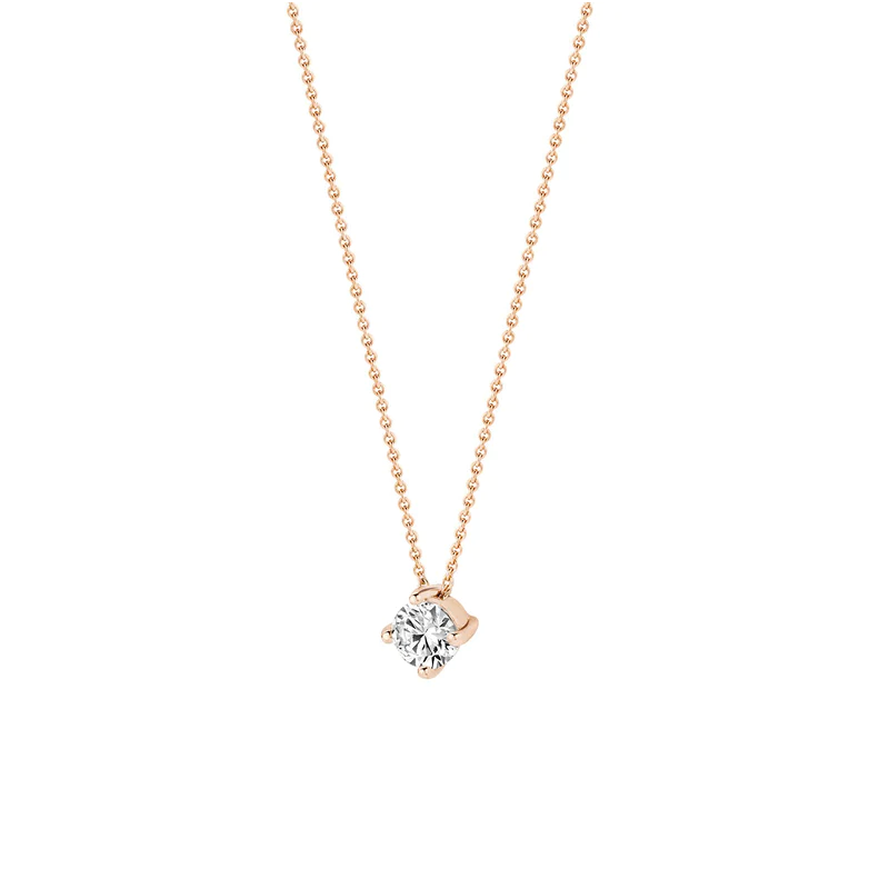 Necklace with 14k Rose Gold with Zirconia